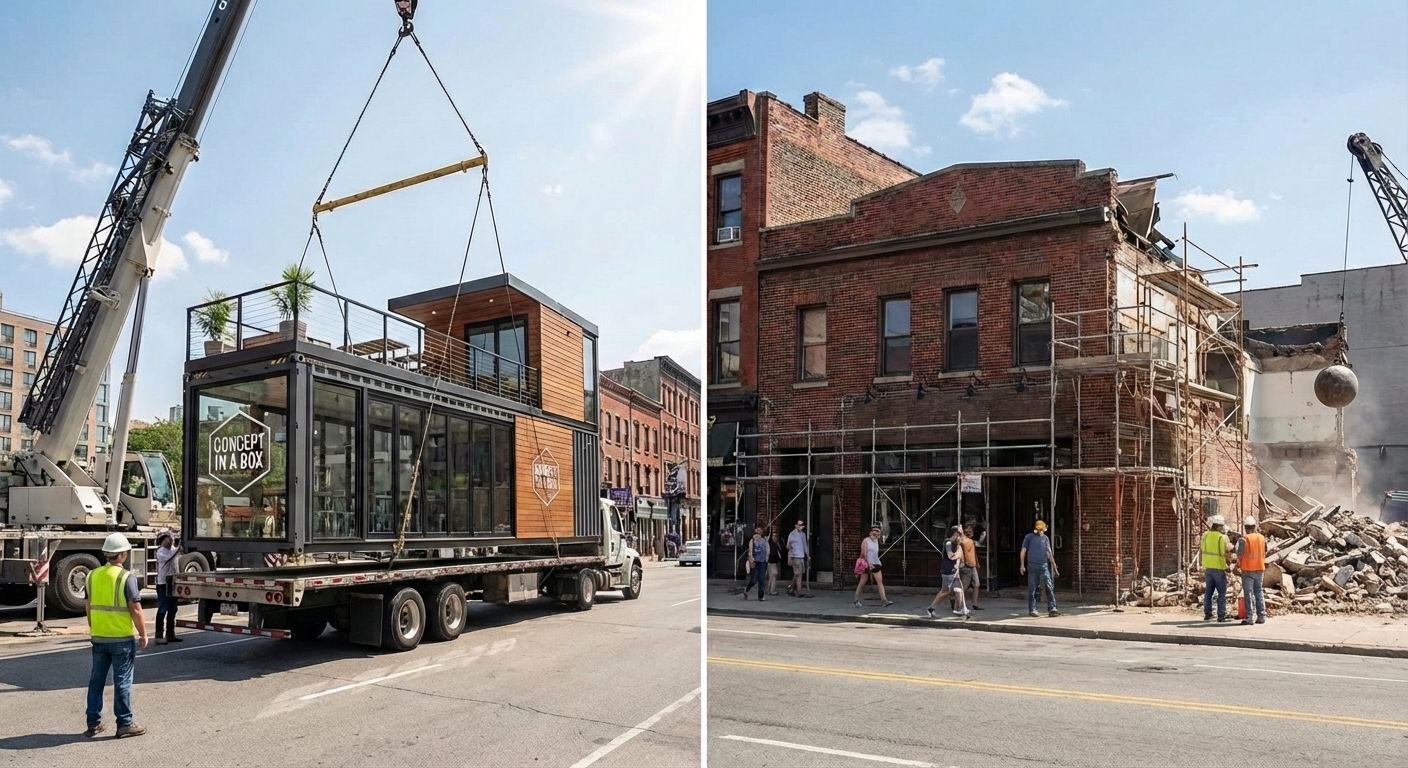 Container restaurants are easier to relocate than traditional buildings due to their modular and portable design.